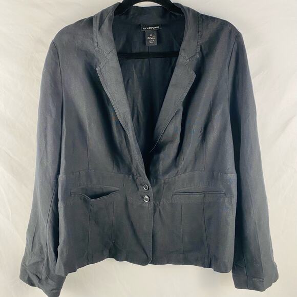 Lane Bryant Jackets & Blazers - Lane Bryant Linen Blend Black Double Button Blazer Size 20